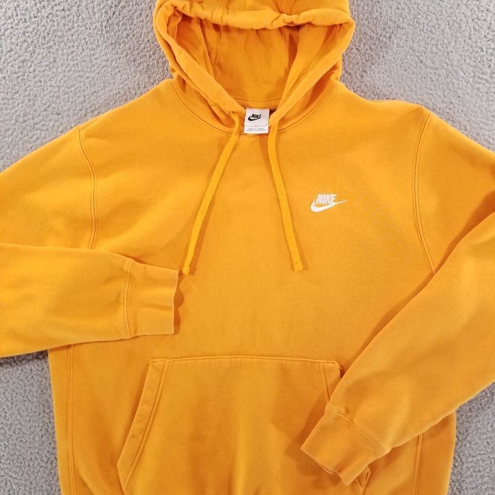 Nike Hoodie Mens Large Kumquat Club Fleece Sportswear Pullover Swoosh Sweatshirt